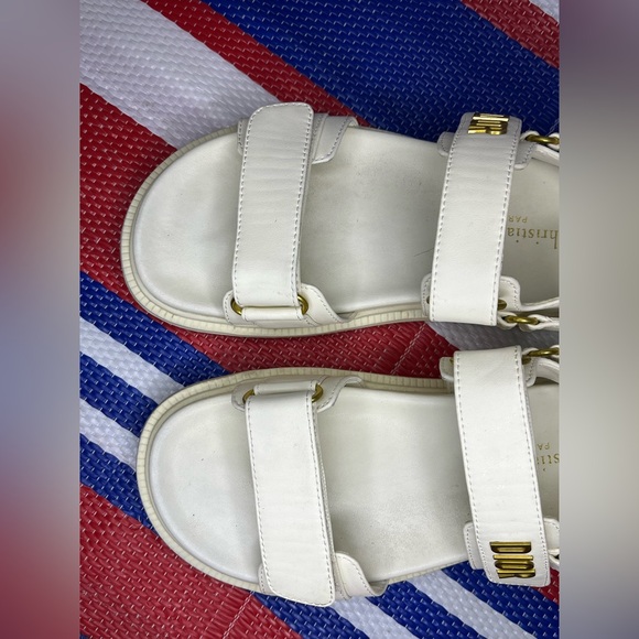 Authentic - Christian Dior DiorAct Sandals - Lambskin - Women’s Gold Shoes EU 41 - Picture 6 of 15